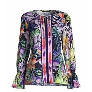 NWOT KOBI HALPERIN; Emma Floral-Print Blouse, Sz XL